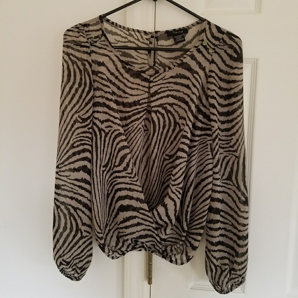 Women small blouse fancy modern tiger stripe - Picture 2 of 3